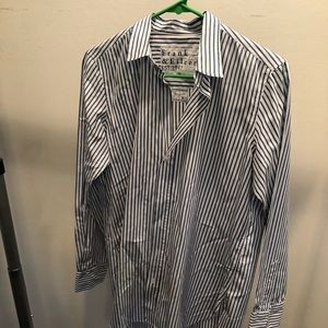 Blue and white button down blouse